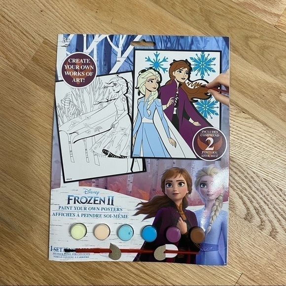 Disney Frozen Painting Kit NEW 2 Posters Elsa Anna Kids Toy Craft Art - Picture 2 of 3